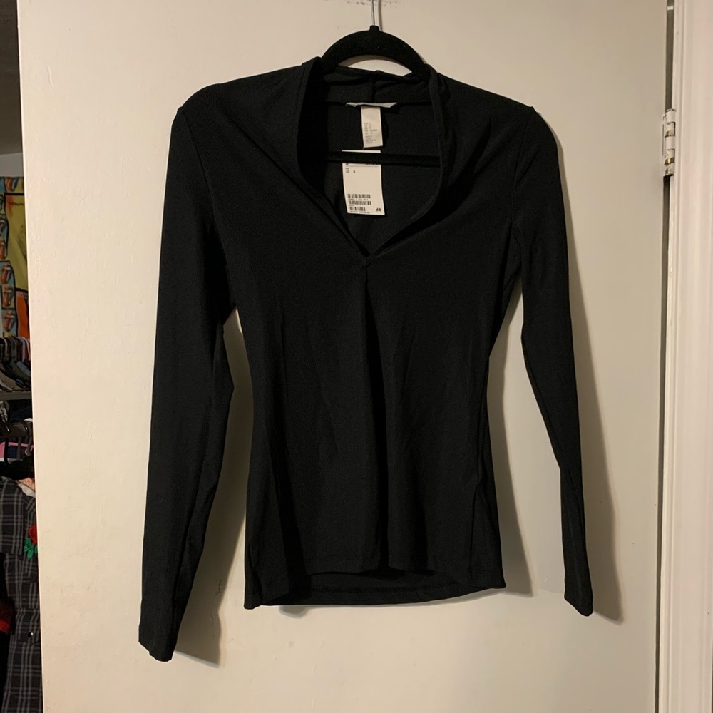 $5 if bundled; H&M Black Plunge V Neck